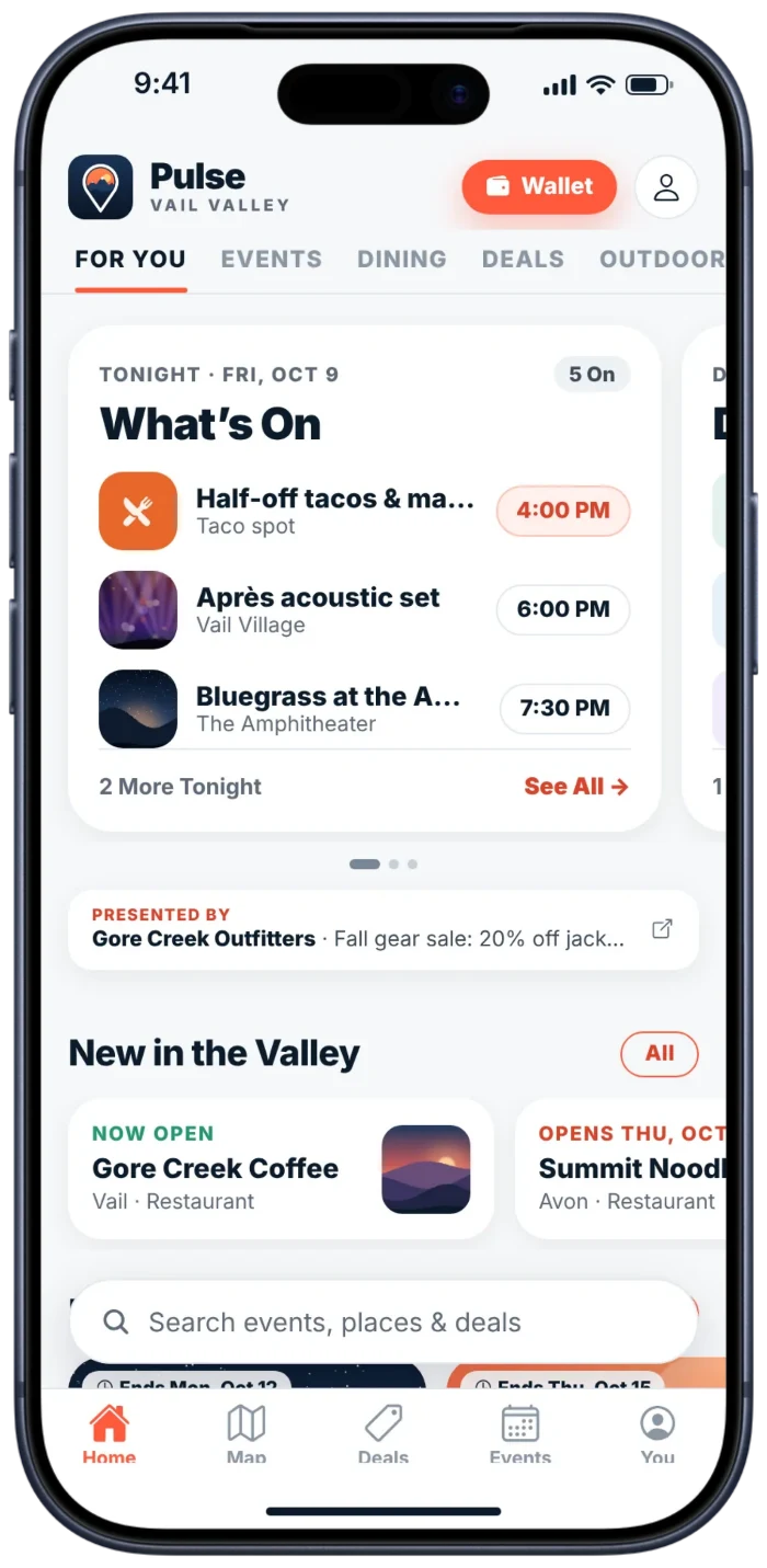 Pulse home screen on iPhone