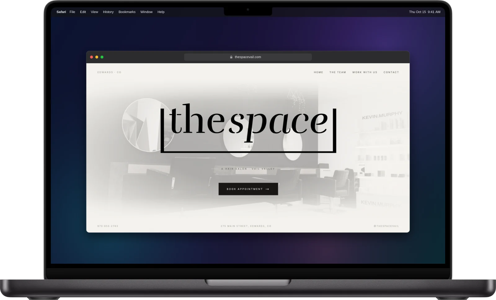 The Space website on a MacBook Pro