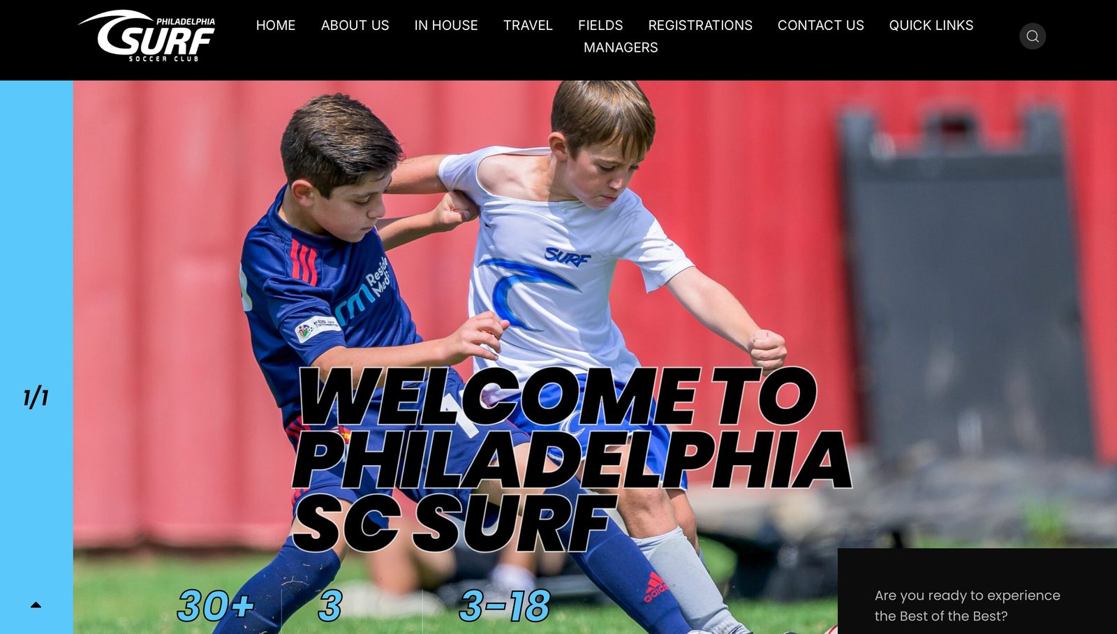 Philadelphia Surf Soccer Club website preview